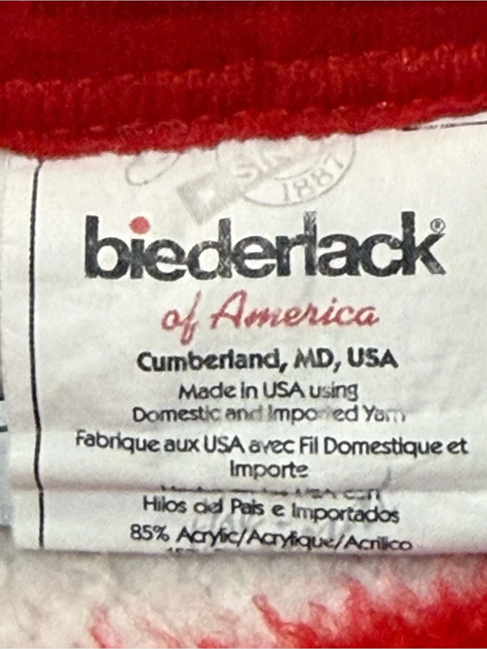 Nebraksa Huskers VTG Biederlack Red & White 51” X 56” Throw Blanket